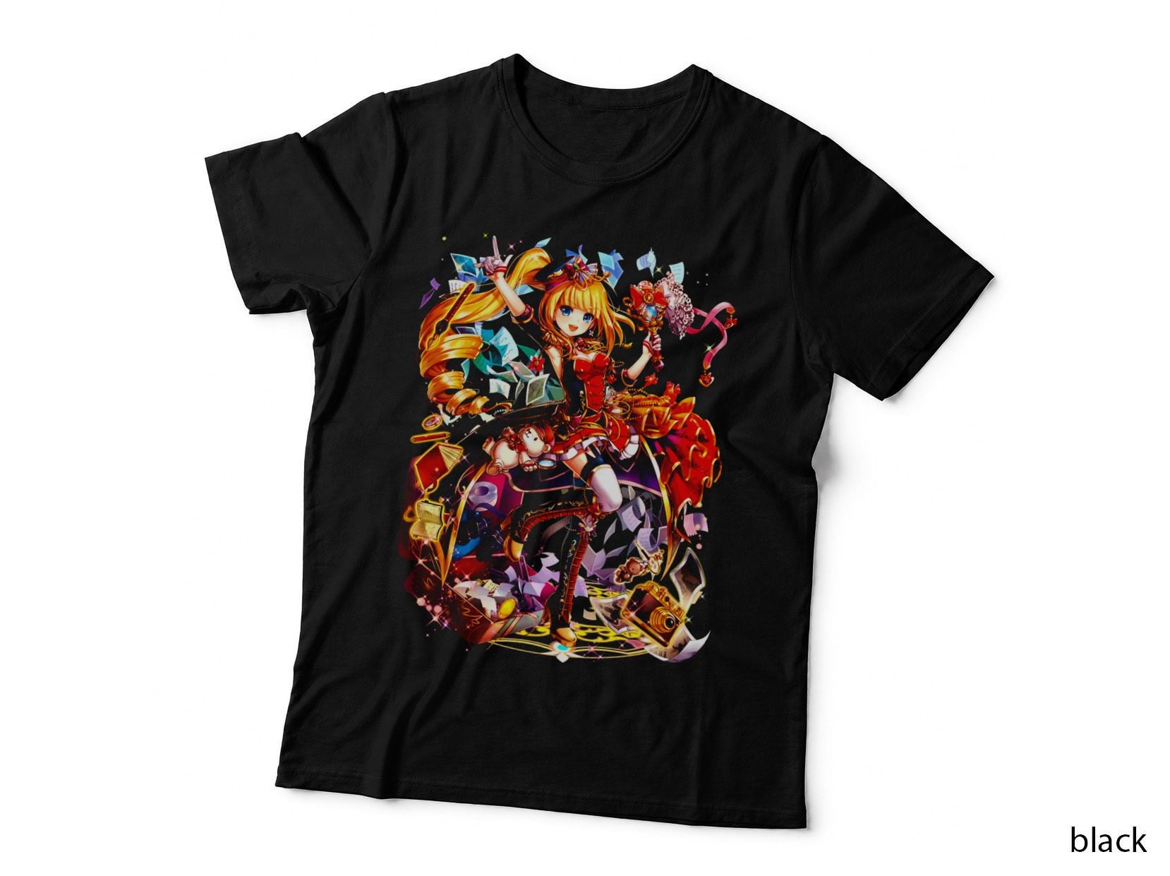 Fire Dancer Orange-Haired Girl Red Effects Dynamic Pose T-Shirt