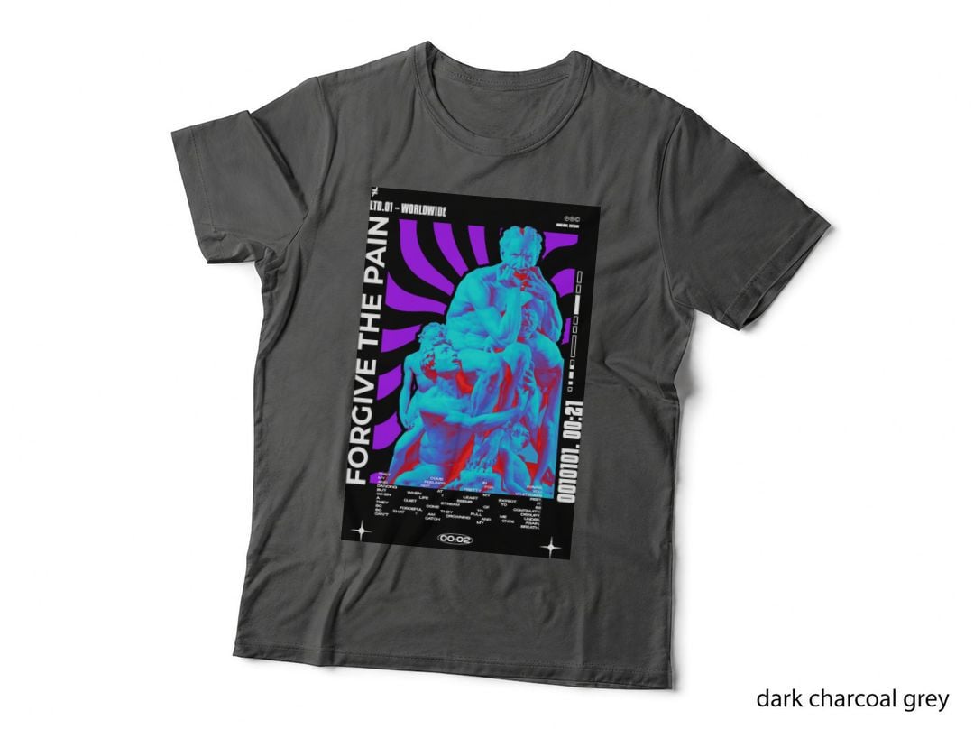 Give the Paint the Purple Cyan Magenta Glitch Vaporwave T-Shirt