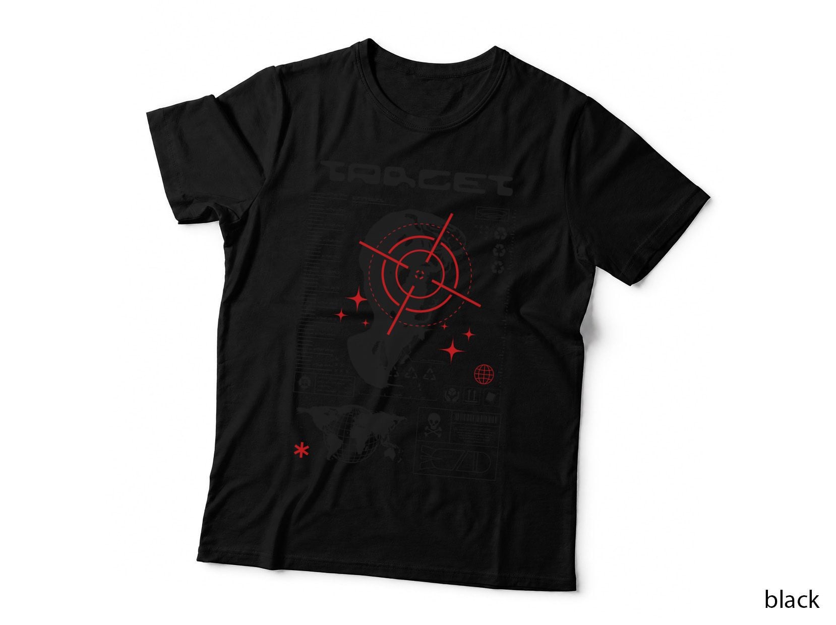 Gorget Black Crosshair Design Targeting Graphic T-Shirt