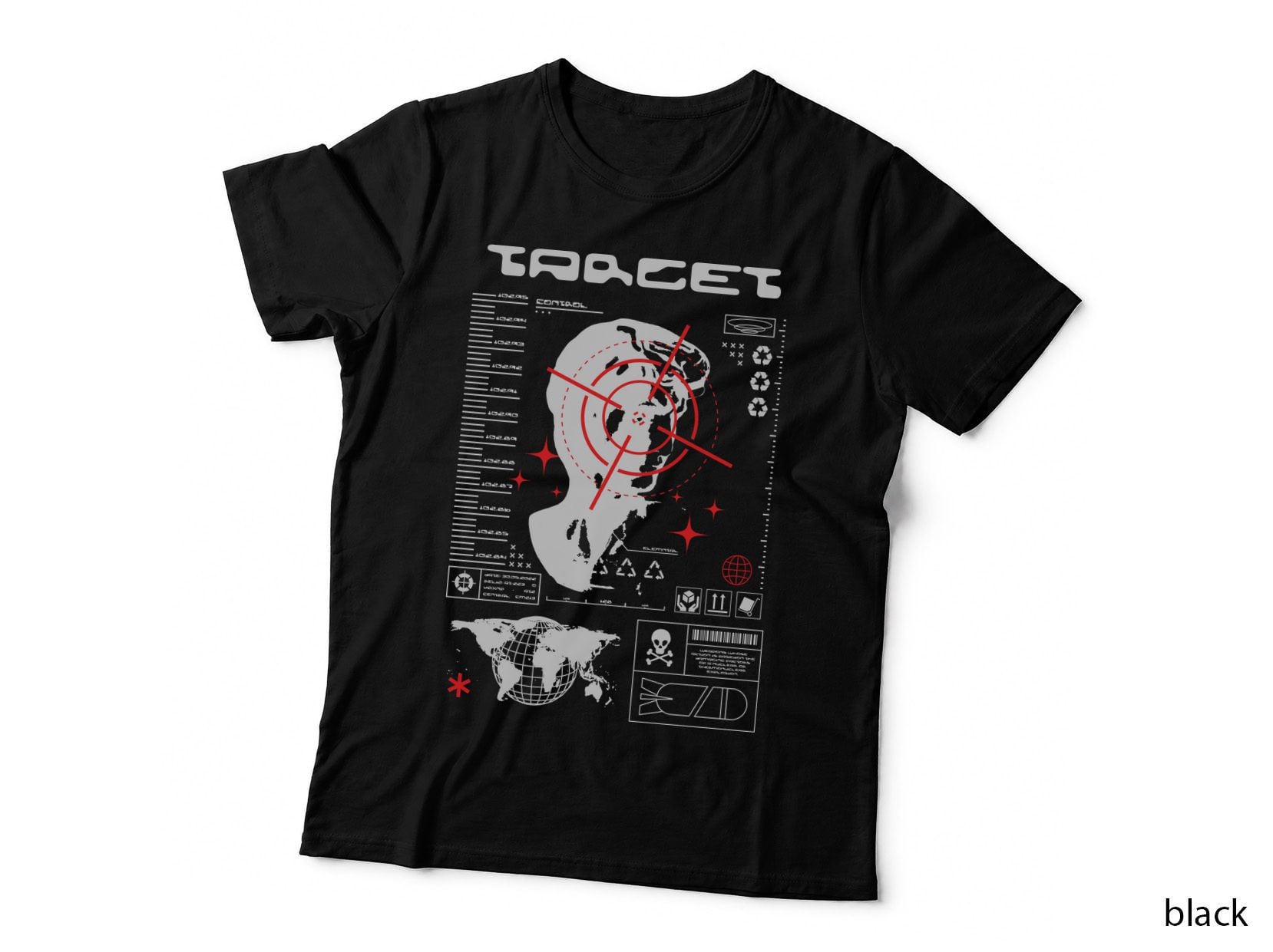 Gorget Crosshair Target White Head Person Silhouette T-Shirt