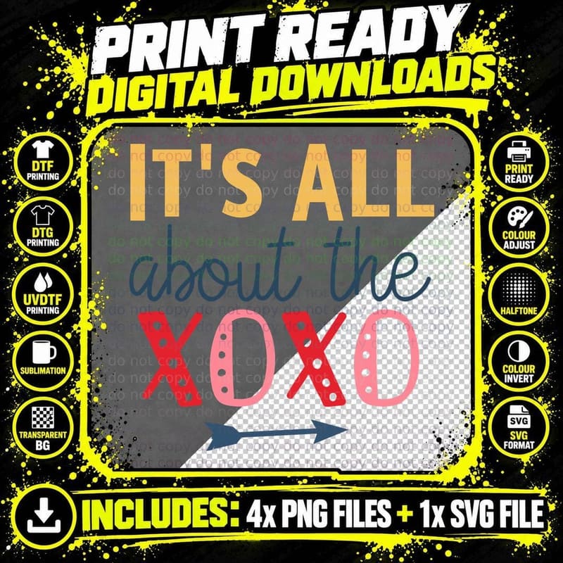 It's All About the Xoxo T-Shirt Png SVG Digital Bundle