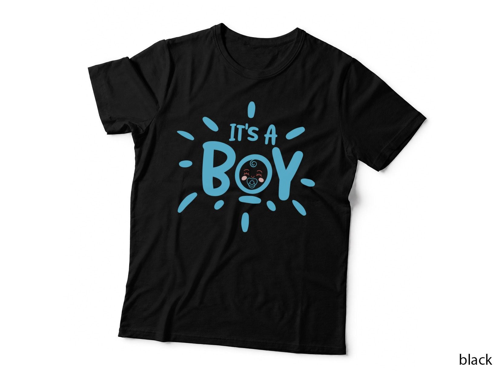 It's a Boy Baby Birth Announcement Cyan Blue T-Shirt