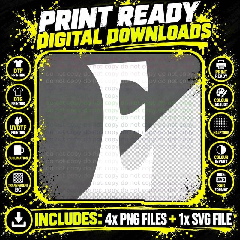 Letter E Decorative Black Uppercase Serif Fashion T-Shirt Png SVG Digital Bundle
