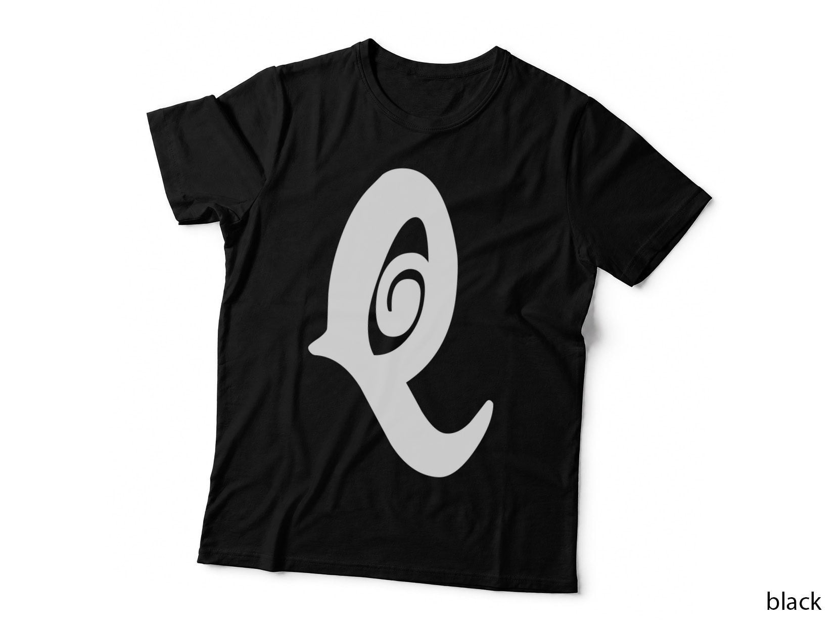 Letter Q Decorative Outlined Uppercase Serif T-Shirt