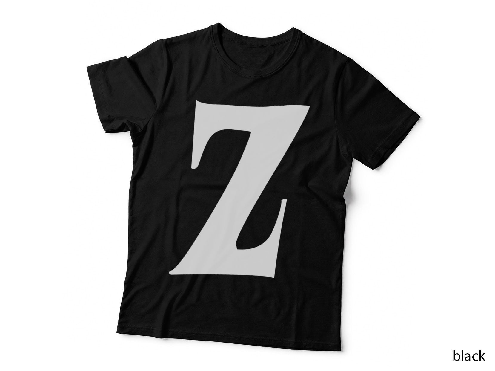 Letter Z Decorative Outlined Uppercase Serif T-Shirt