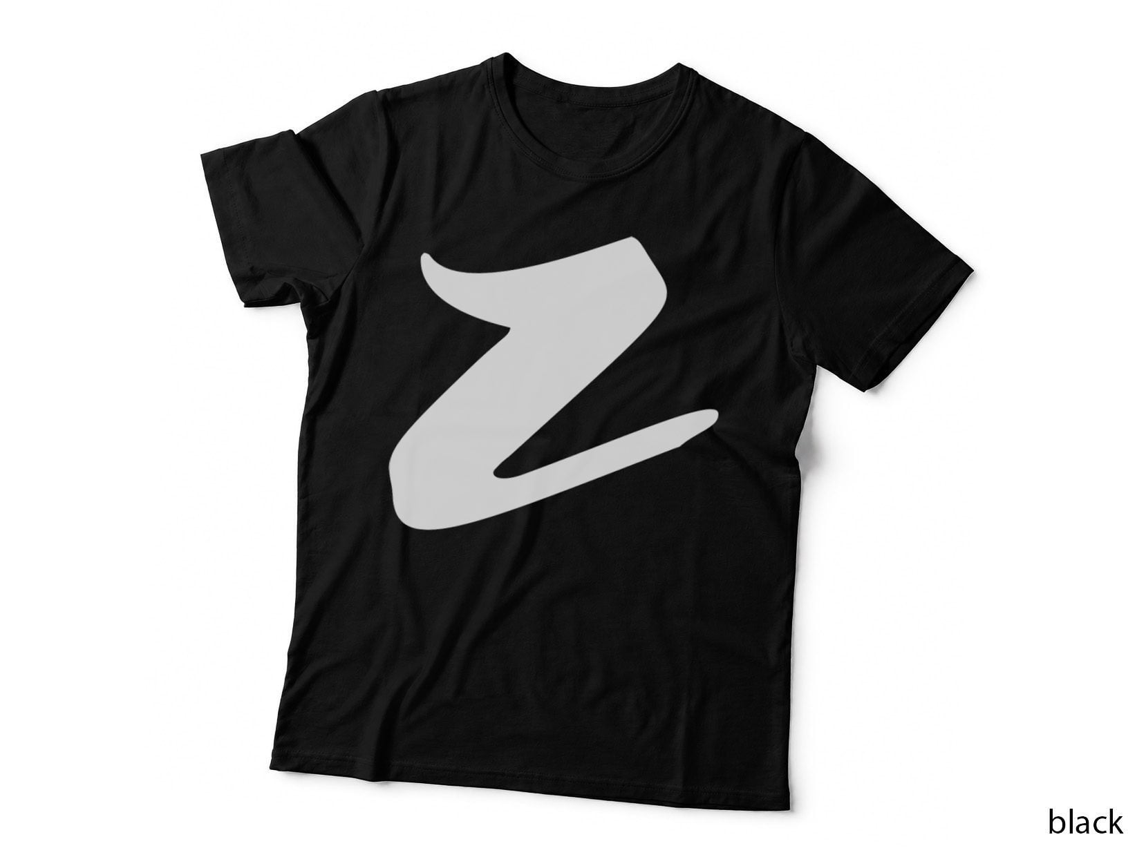 Letter Z Z-Shape Bold Black Font Minimal T-Shirt