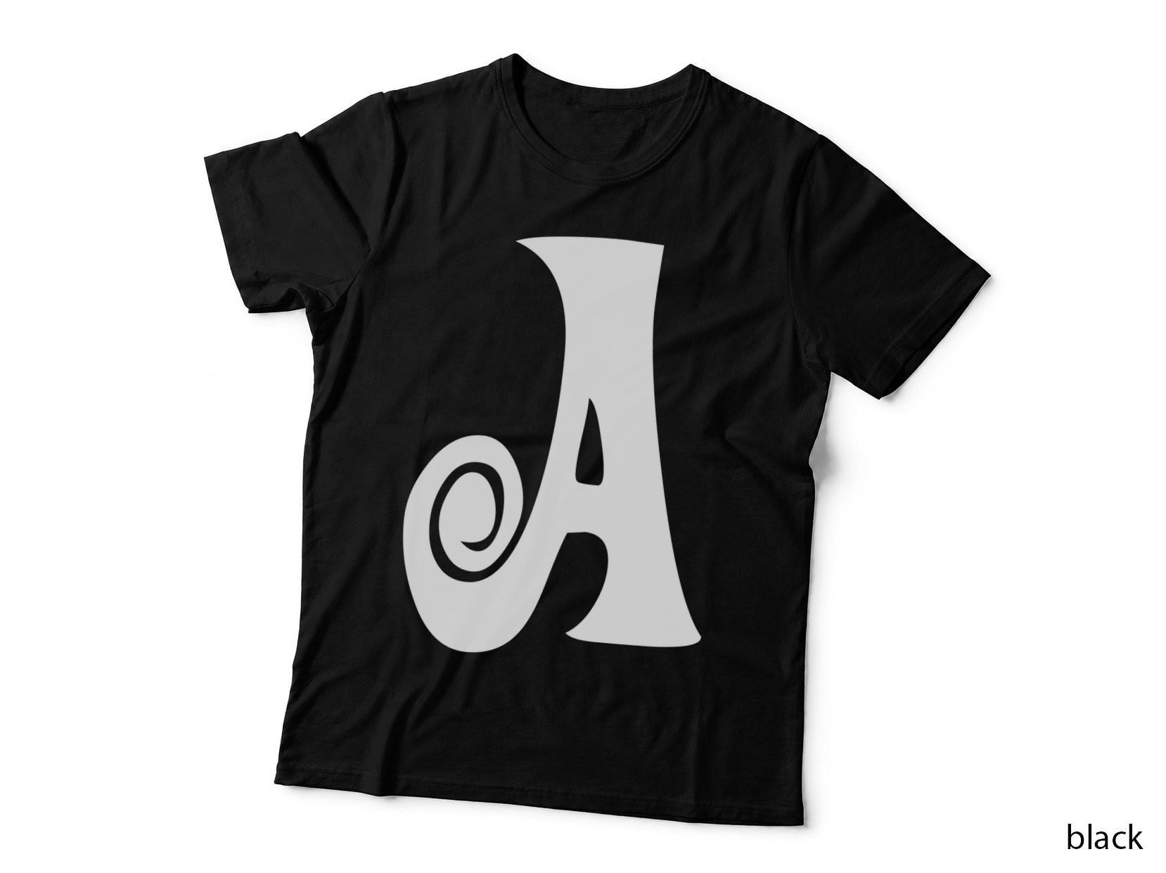 Letter a Decorative Oval Outlined Uppercase Serif T-Shirt