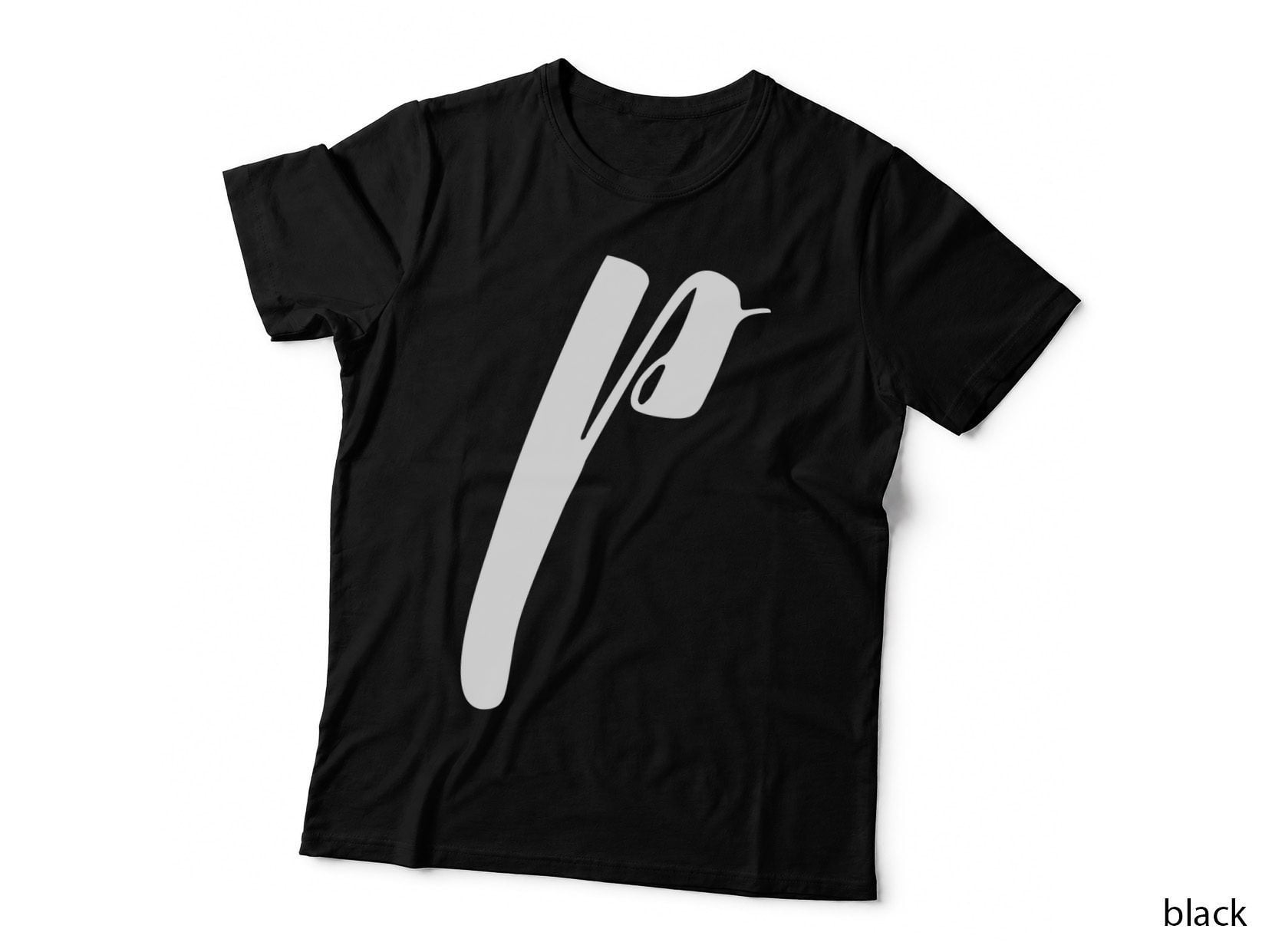 Lowercase Script P Italic Cursive Letter T-Shirt