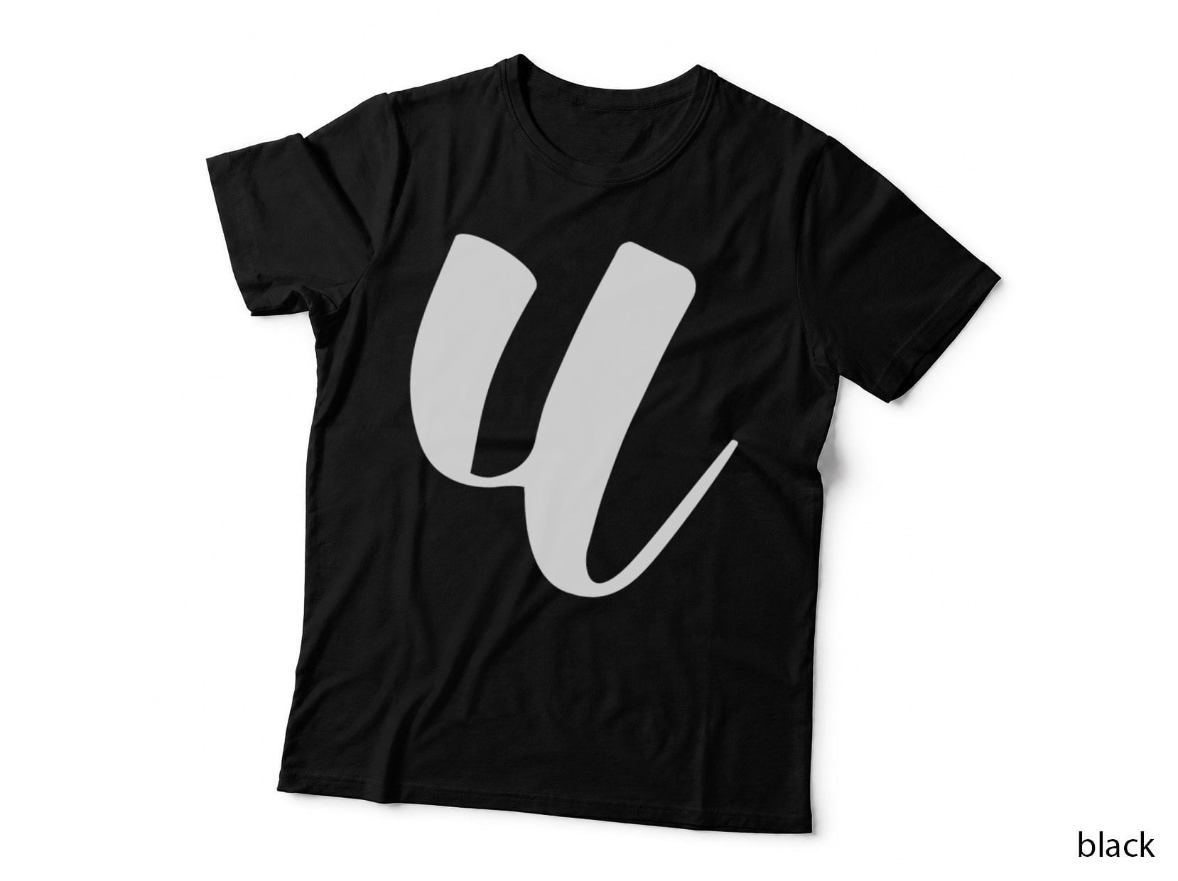 Lowercase Script U Italic Cursive Letter T-Shirt
