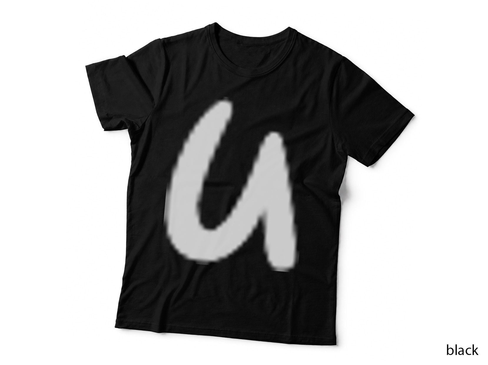 Lowercase U Single Black Letter Serif Font T-Shirt