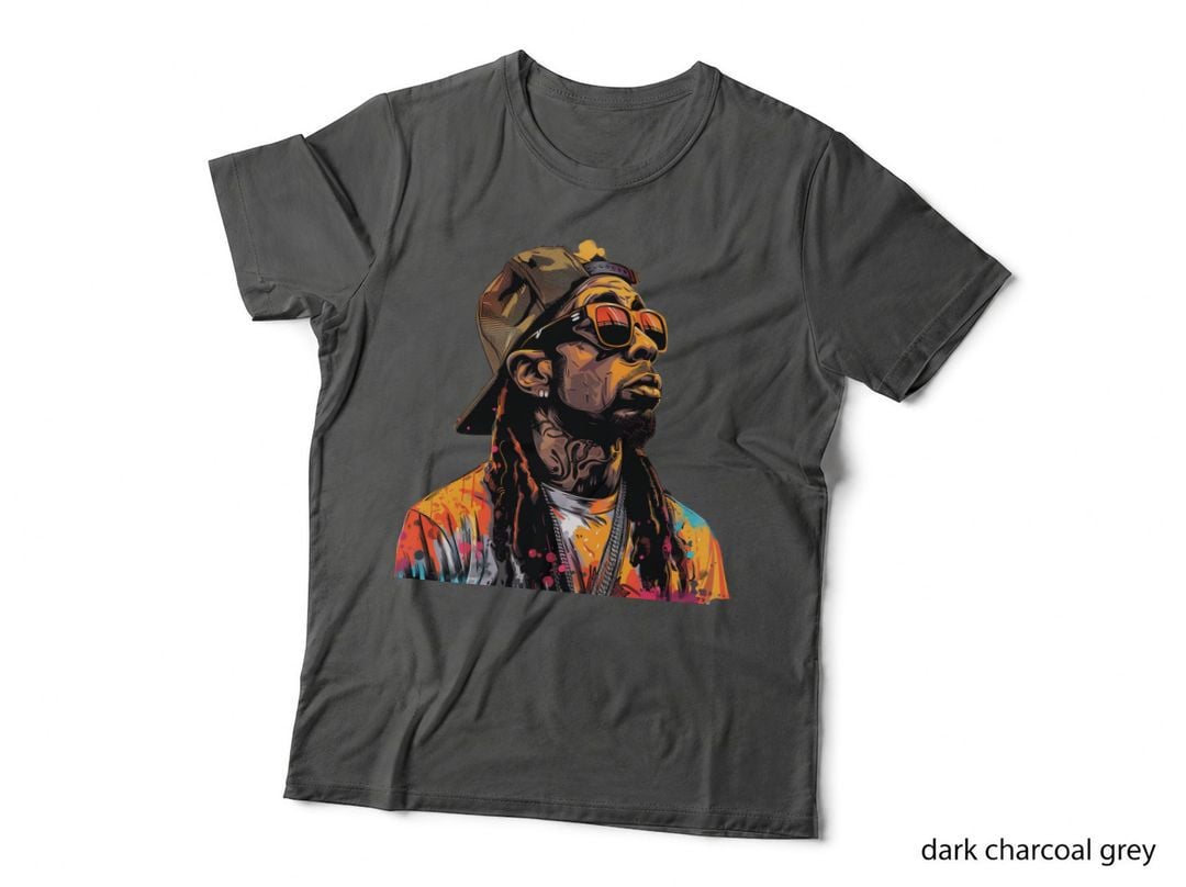 Male in Camo Bucket Hat Orange Sunglasses Dreadlocks Tie Dye Shirt T-Shirt