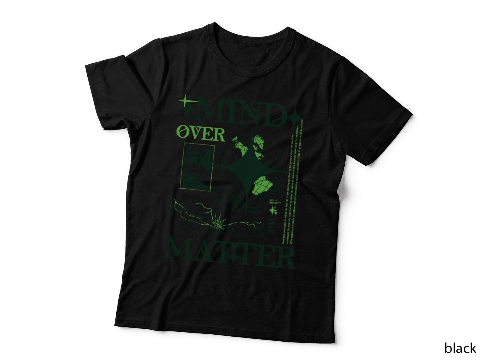 Mind Over Matter Green White Globe Grid Geometric T-Shirt