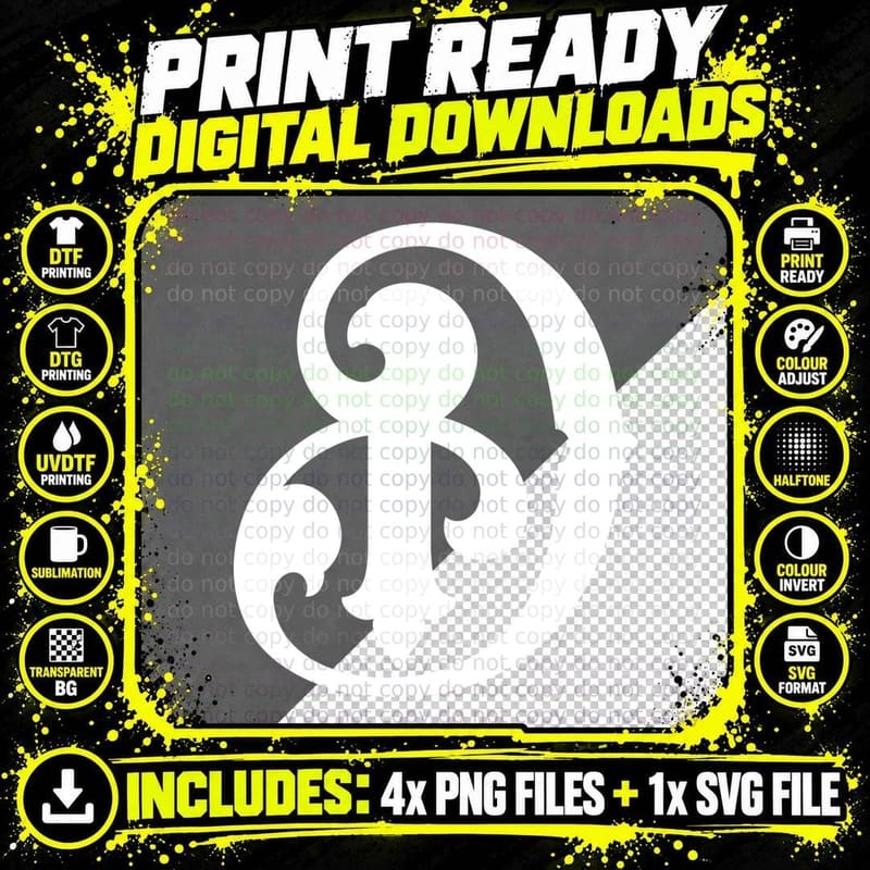 Monogram Ornate Decorative Numeral Elaborate Scrolls Png SVG Digital Bundle