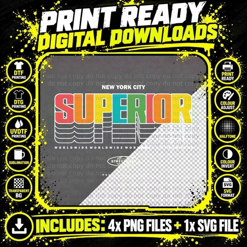 New York City Superior Worldwide Streetwear Premium Png SVG Digital Bundle