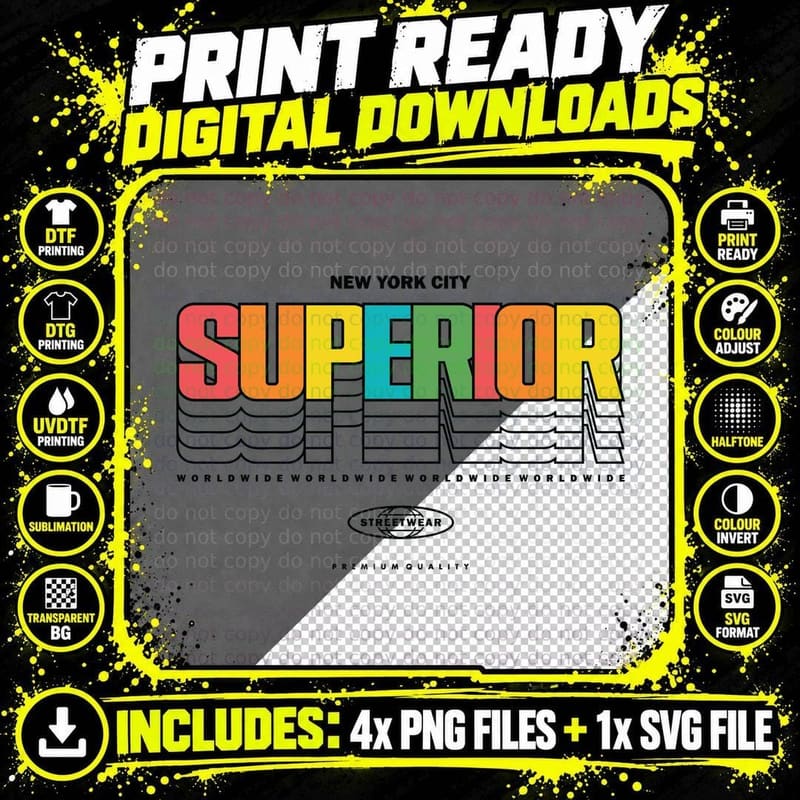 New York City Superior Worldwide Streetwear Premium Png SVG Digital Bundle