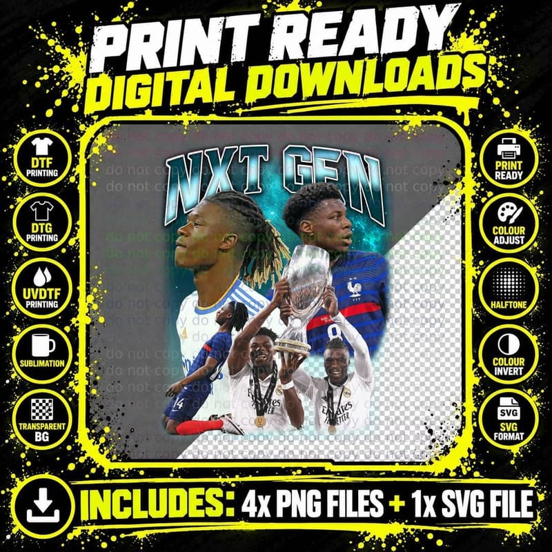 Next Gen France National Team Young Players Dynamic Png SVG Digital Bundle