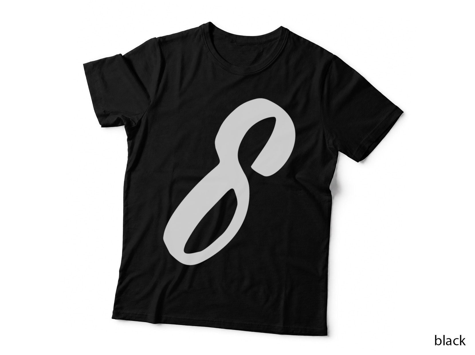 Number 8 Double Circle Eight Bold Black Font T-Shirt