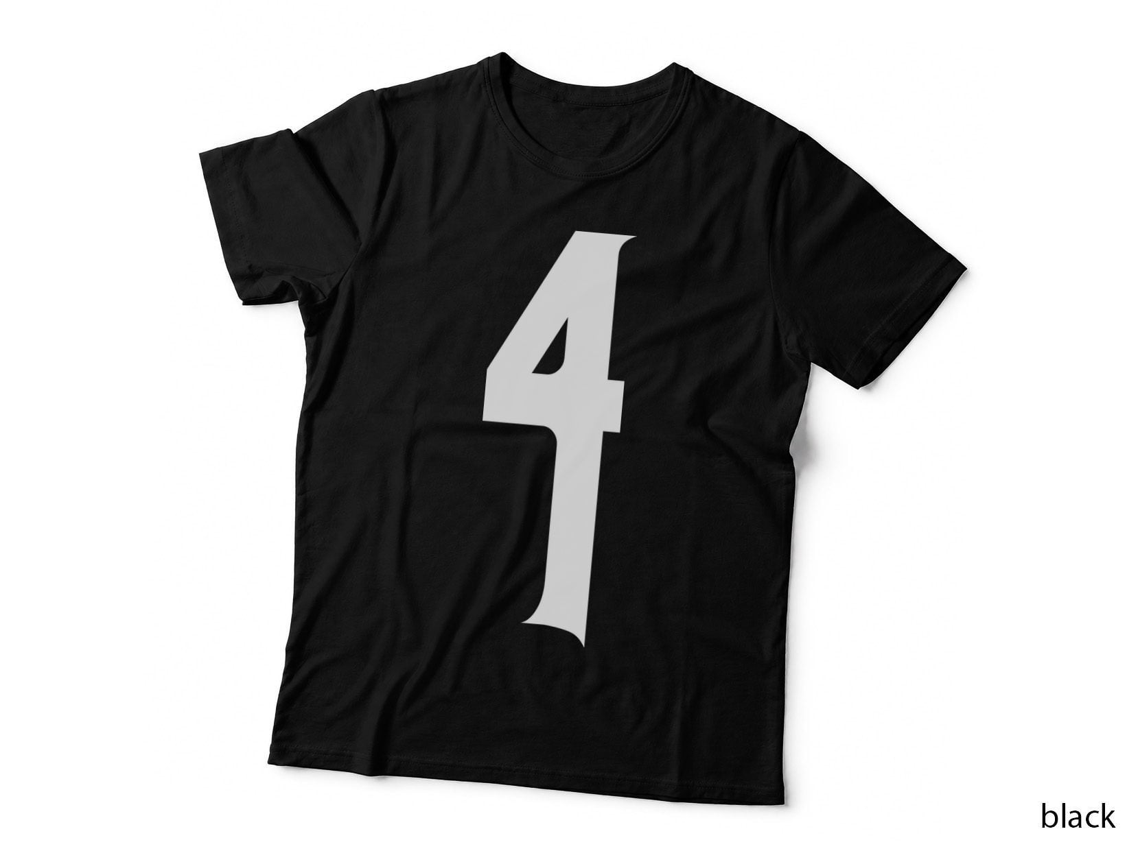 Number Four Ornamental Numeric Digit Serif Style T-Shirt