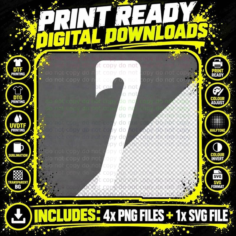 Number Seven Ornamental Numeric Digit Serif Style T-Shirt Png SVG Digital Bundle