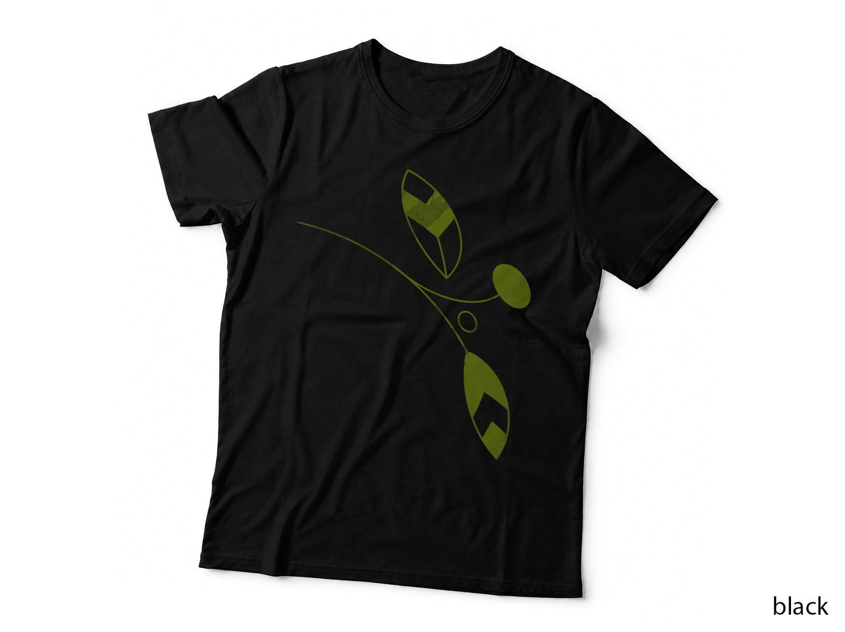 Olive Branch with Green Leaves Plant Design T-Shirt
