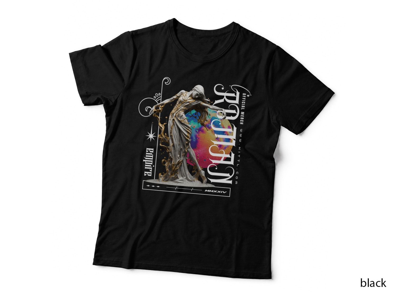 Paradise Classical Angel Statue Gold Multicolor T-Shirt
