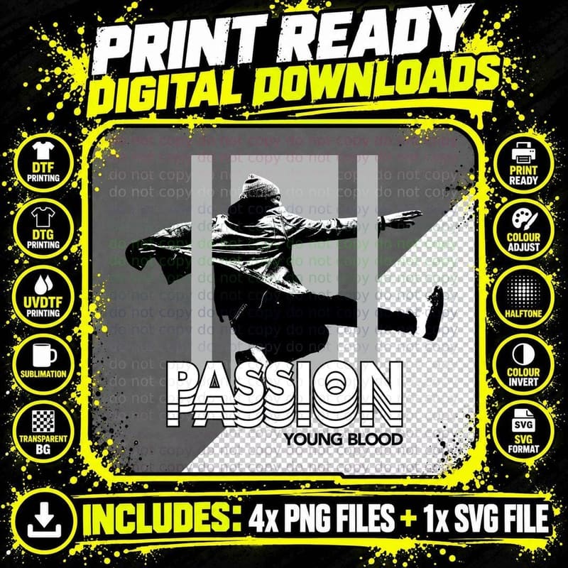 Passion Young Blood Figure Geometric Design Minimal Png SVG Digital Bundle