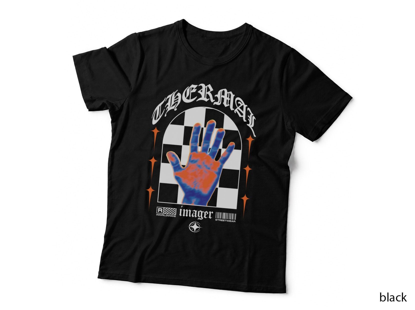 Perfect Orange Blue Thermal Imaging Hand T-Shirt