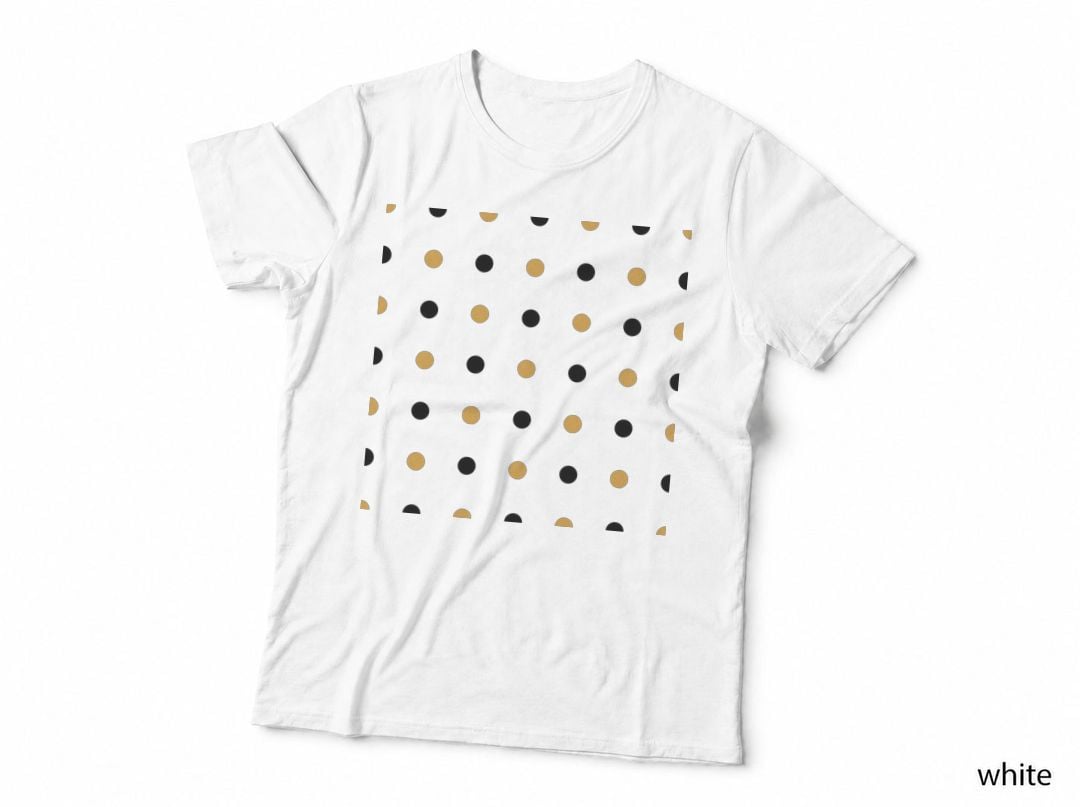 Polka Dot Pattern Orange Black Gray T-Shirt