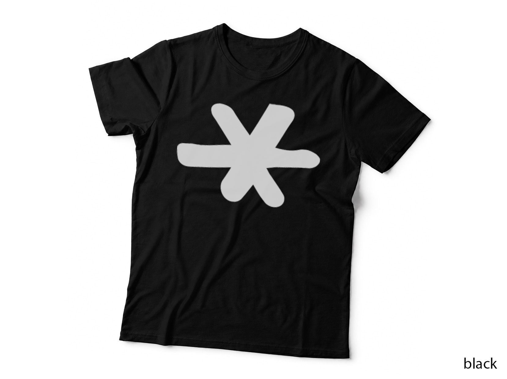 Punctuation Asterisk Black Star Serif Font T-Shirt