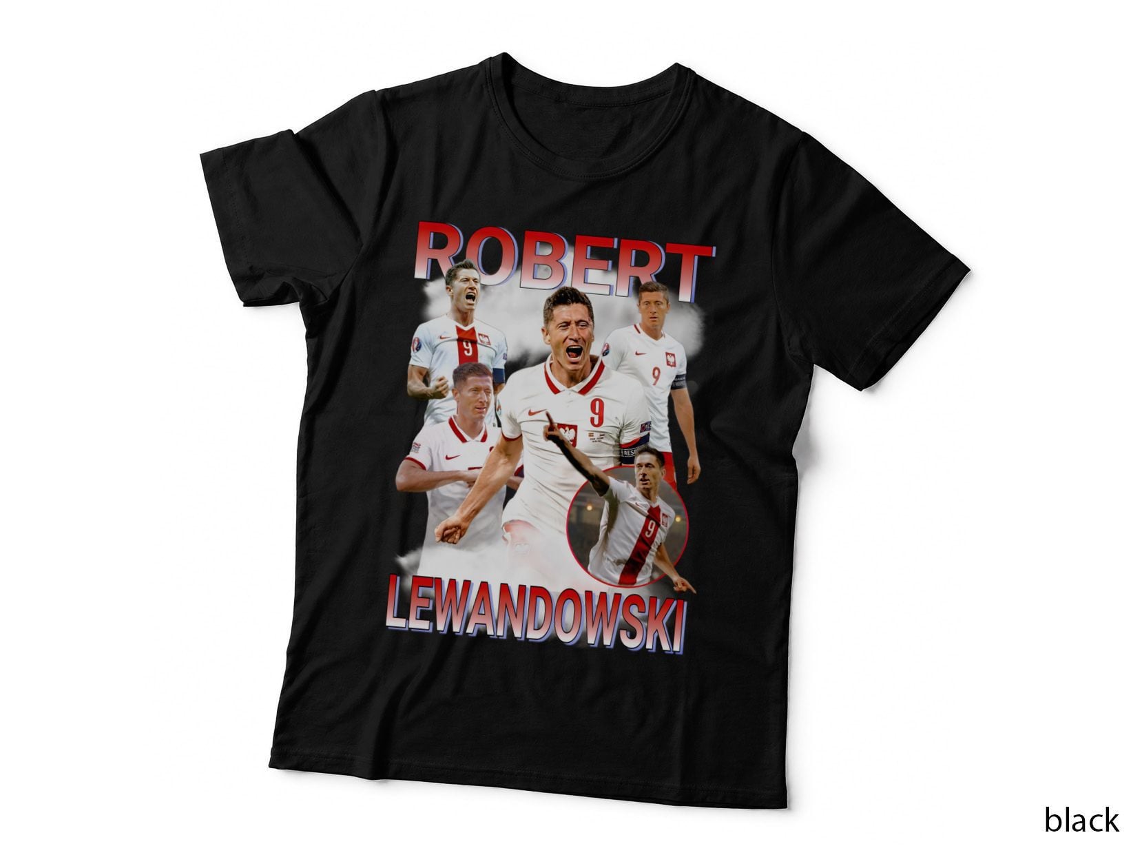 Robert Lewandowski Poland National Team Players White Red T-Shirt