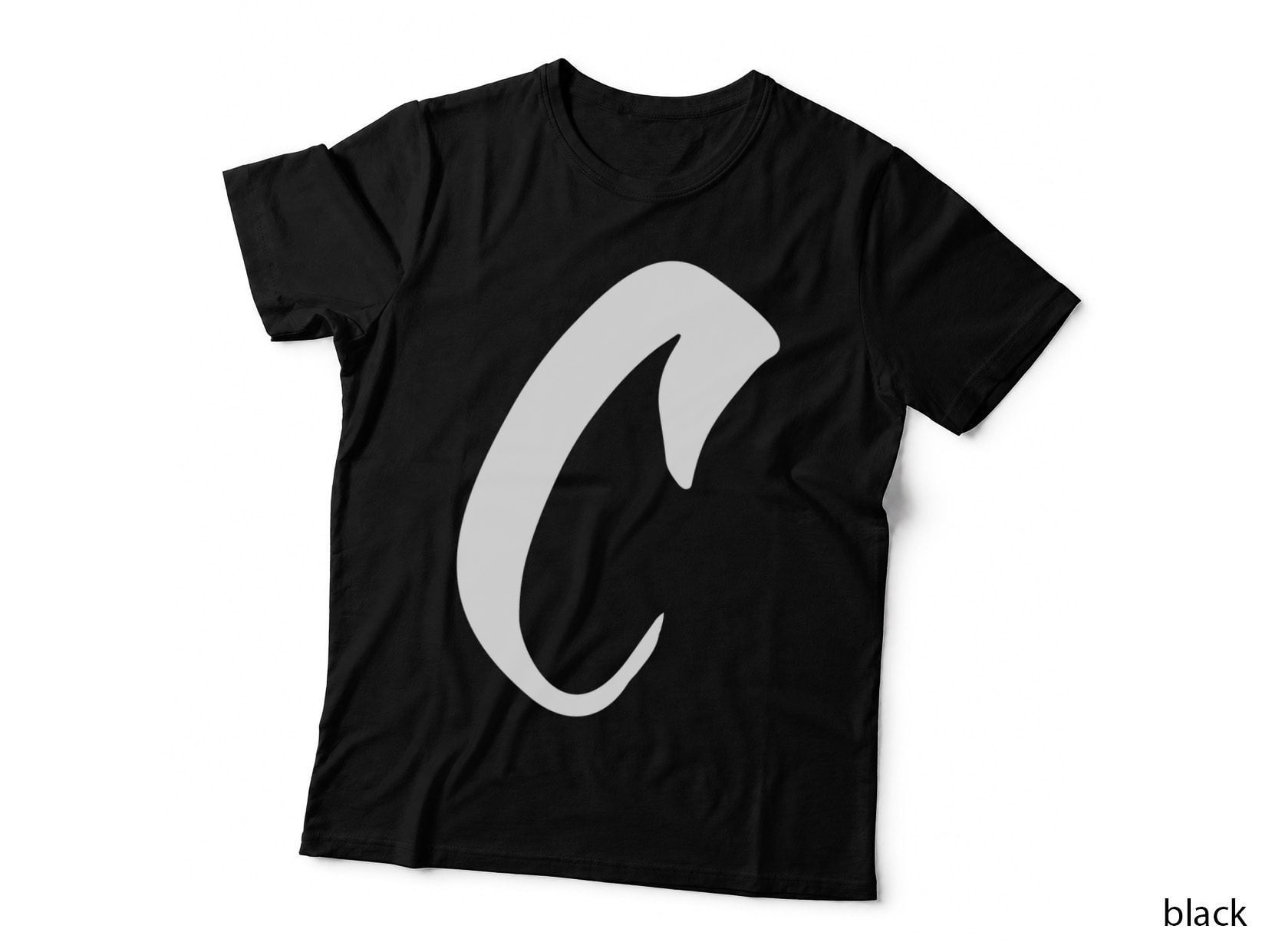 Script Letter C Italic Cursive Ornamental T-Shirt