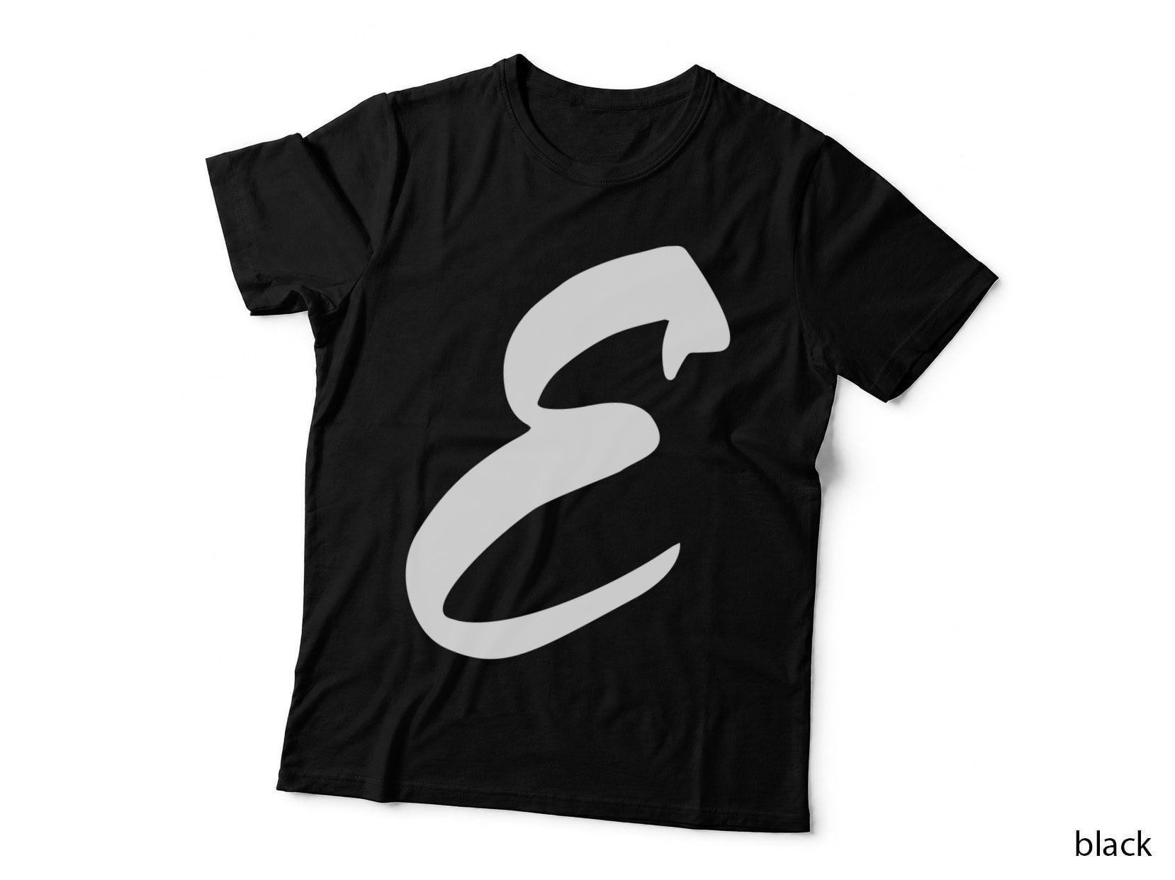 Script Letter E Italic Cursive Ornamental T-Shirt