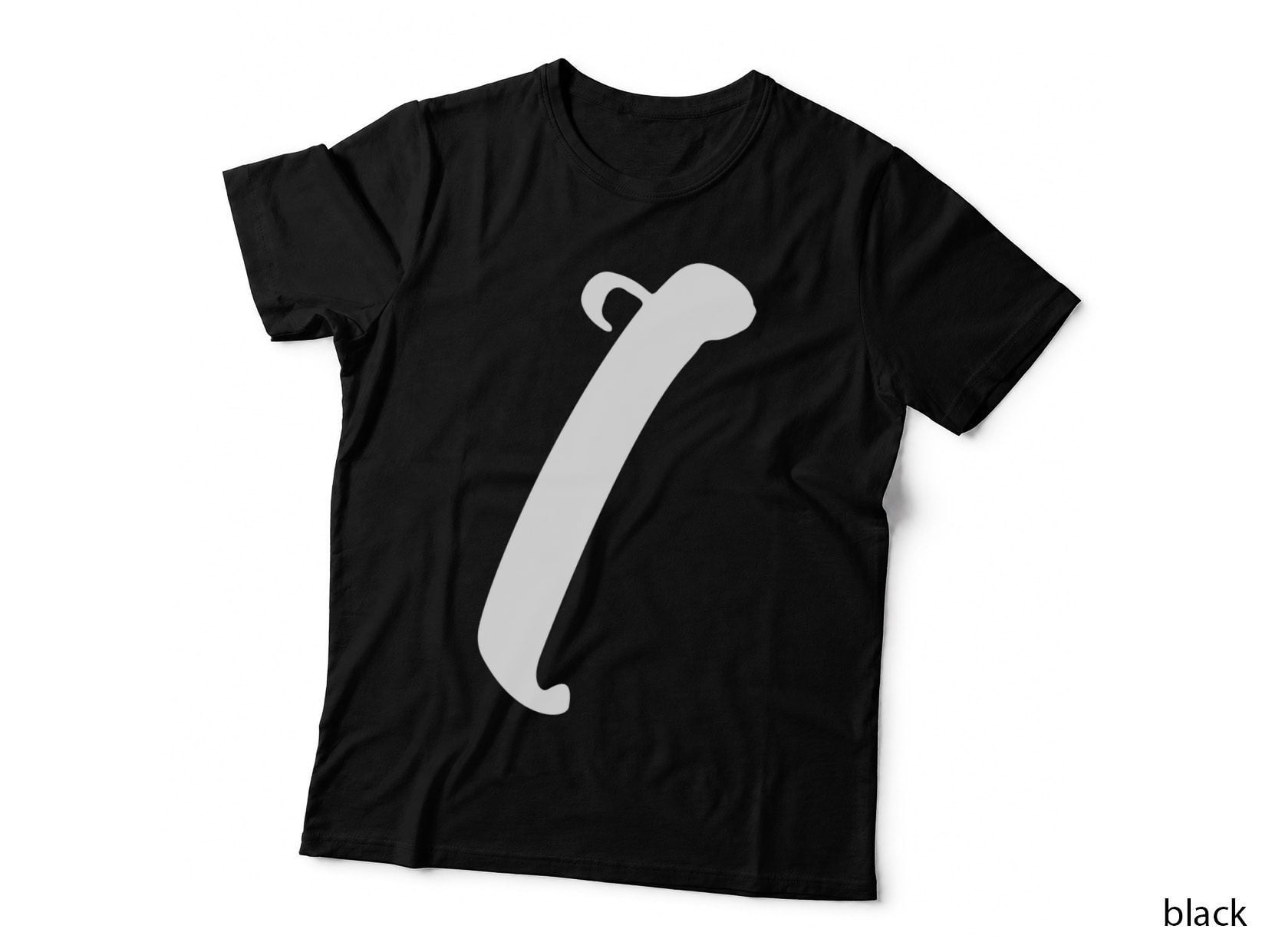 Script Letter I Italic Cursive Ornamental T-Shirt