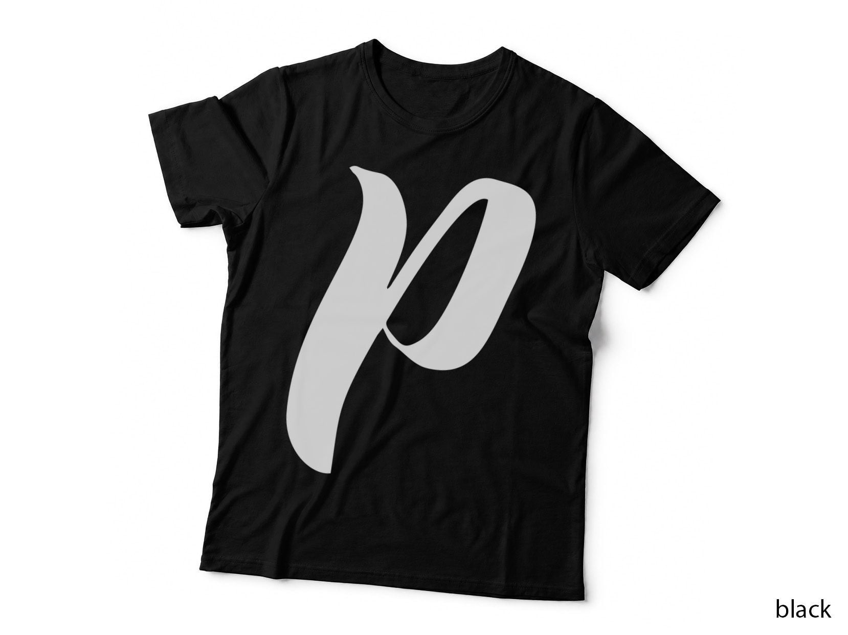 Script Letter P Italic Cursive Ornamental T-Shirt