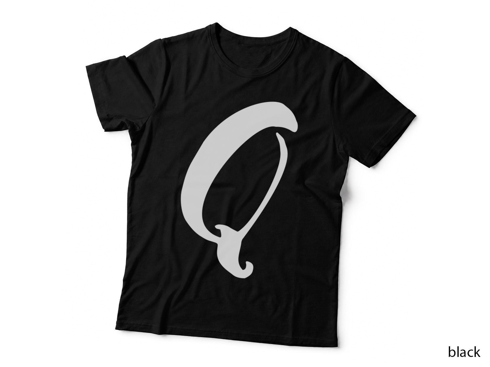 Script Letter Q Italic Cursive Ornamental T-Shirt