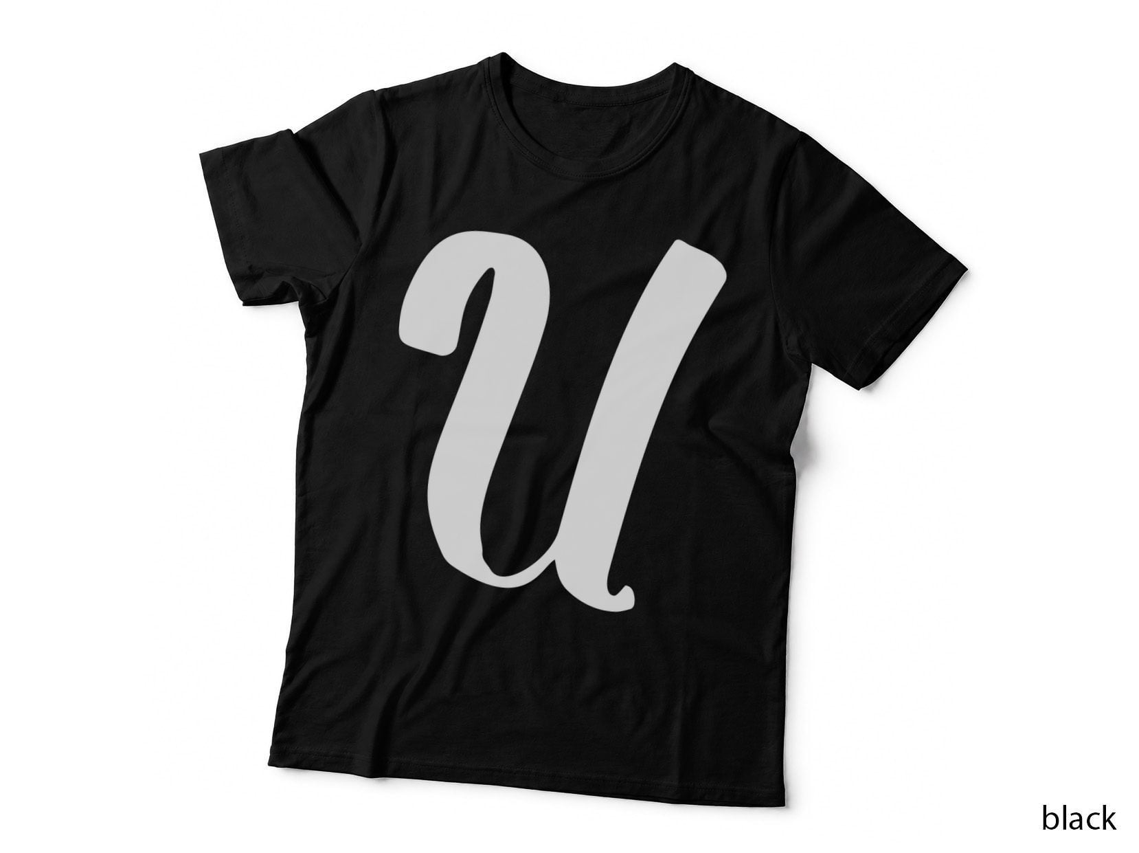 Script Letter U Italic Cursive Ornamental T-Shirt