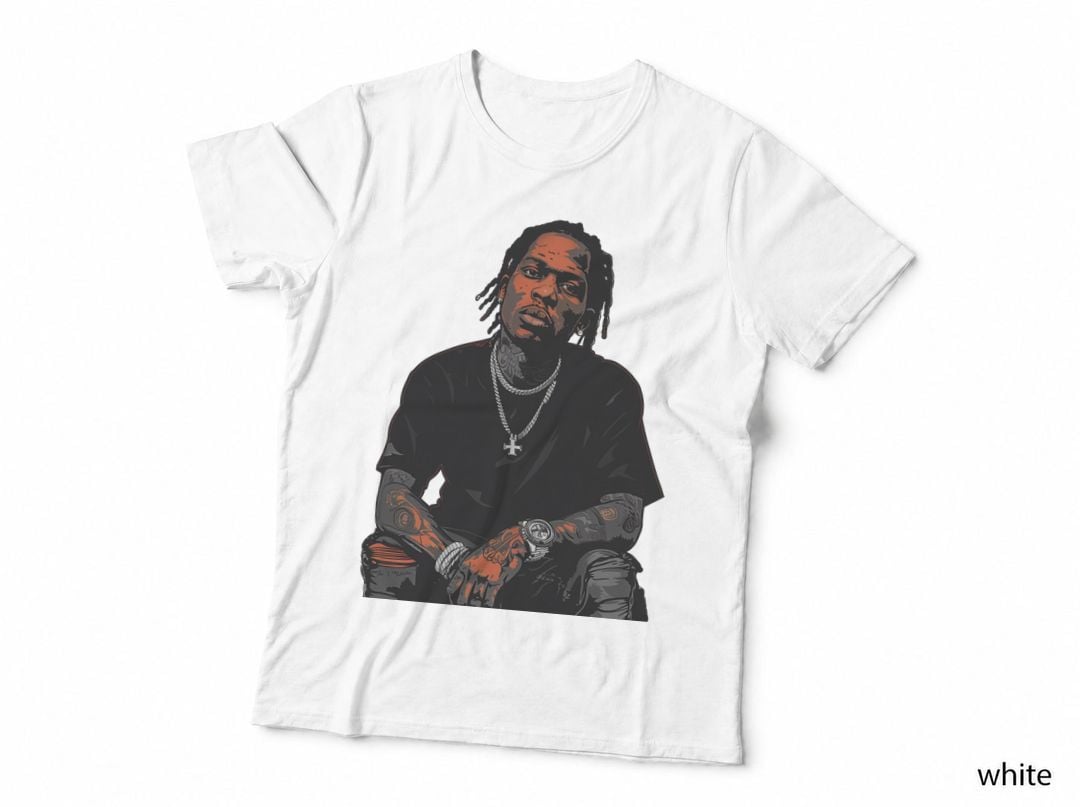 Seated Male with Dreadlocks Layered Silver Chains Cross Pendant Tattooed T-Shirt