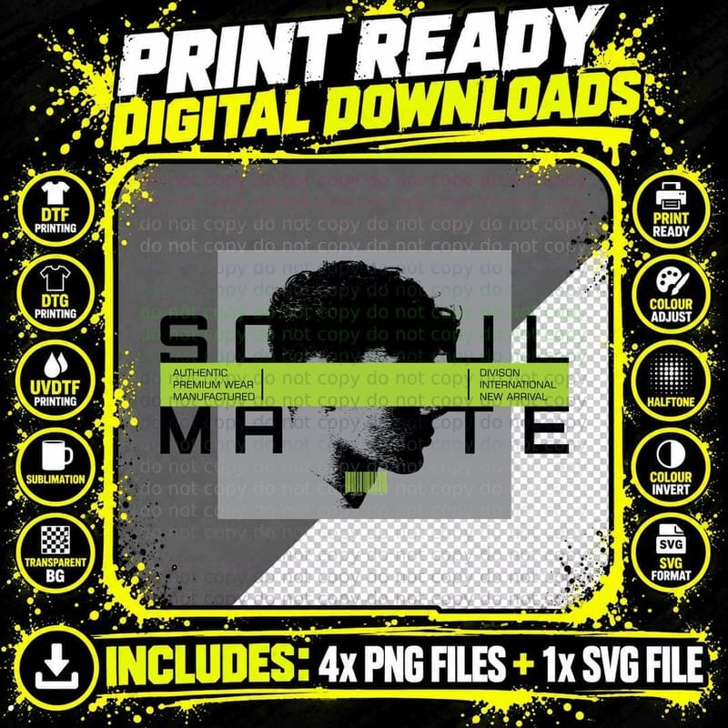 Soul Mate Authentic Premium Wear Manufactured Head Png SVG Digital Bundle