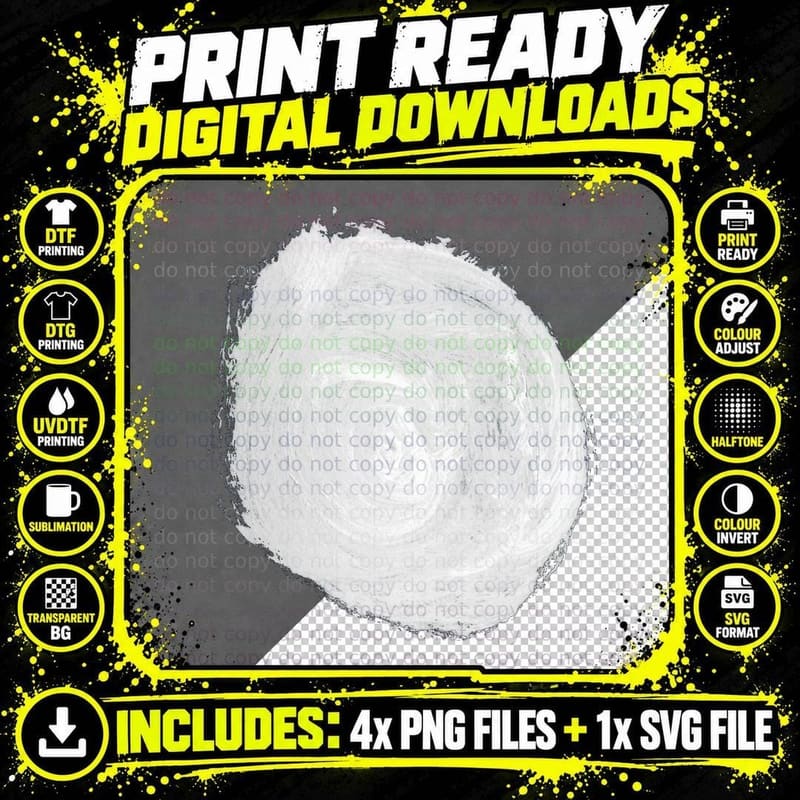 Spiral Form Black Circular Target Pattern T-Shirt Png SVG Digital Bundle