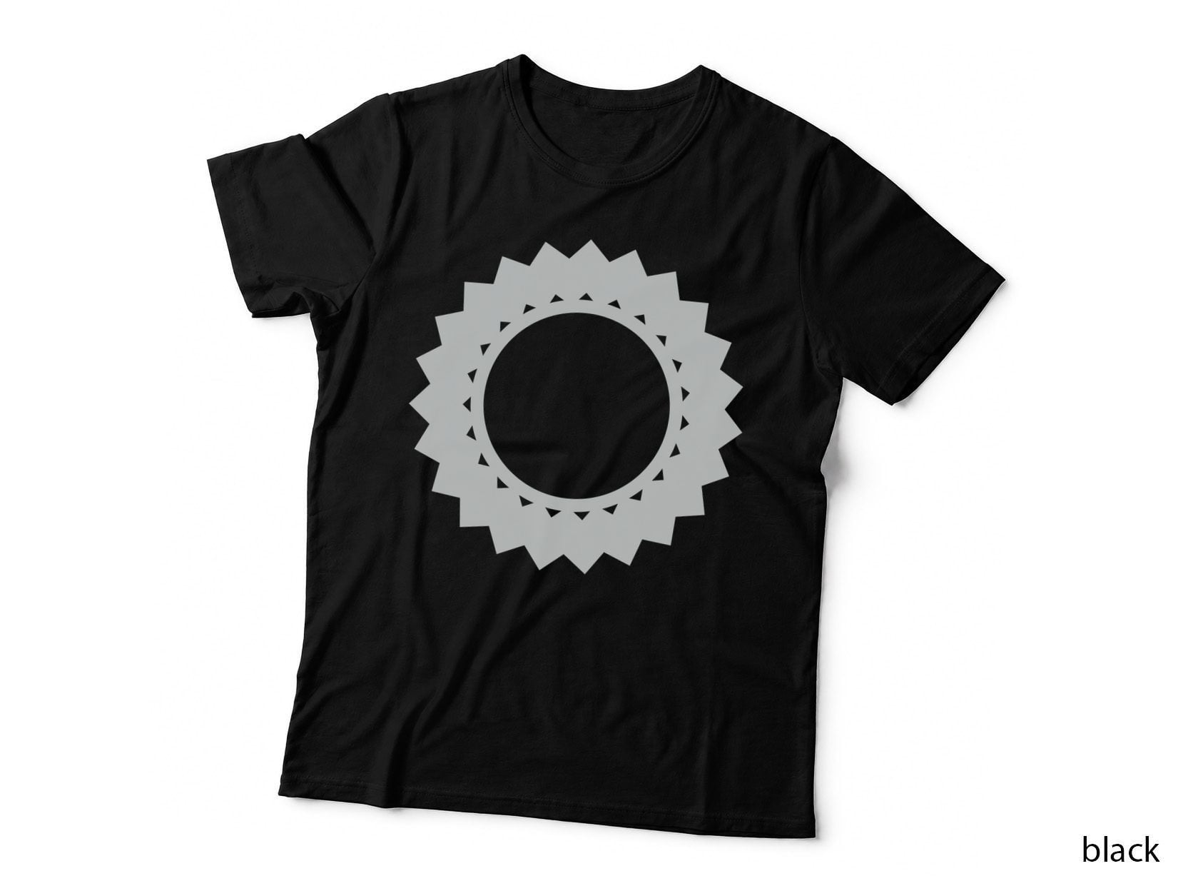 Starburst Badge Circular with Star Burst Spikes Emblem Design T-Shirt