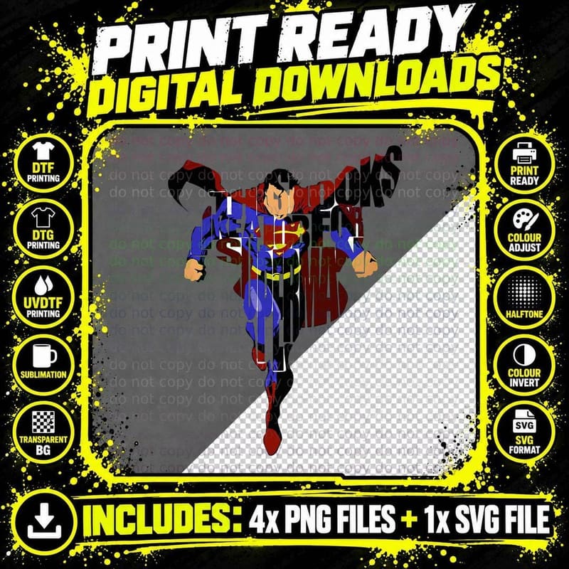 Superman This Looks Like a Job for Running Figure Png SVG Digital Bundle