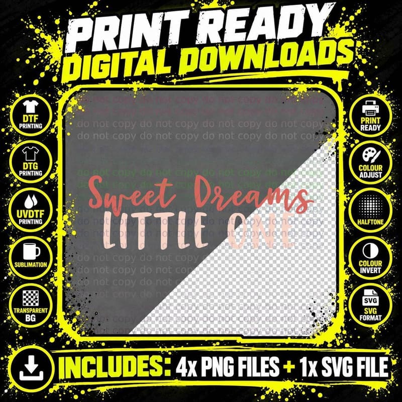 Sweet Dreams Little One T-Shirt Png SVG Digital Bundle