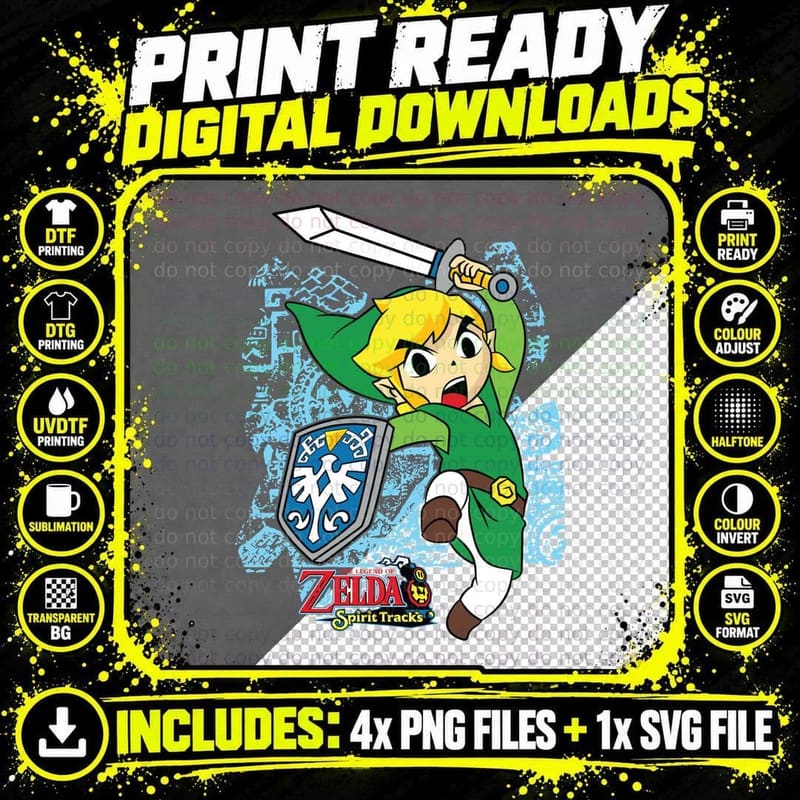 The Legend of Zelda Spirit Tracks the of Toon Link Png SVG Digital Bundle