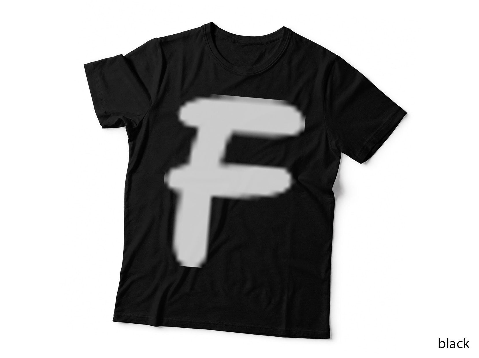 Uppercase F Single Black Capital Letter Bold Serif T-Shirt