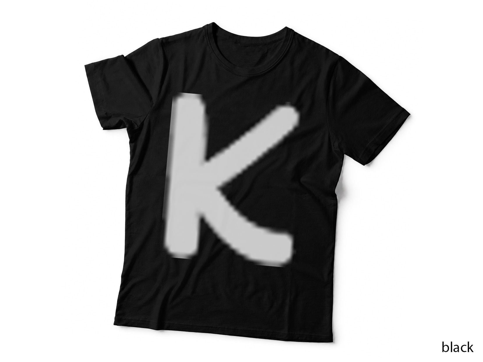 Uppercase K Single Black Capital Letter Bold Serif T-Shirt