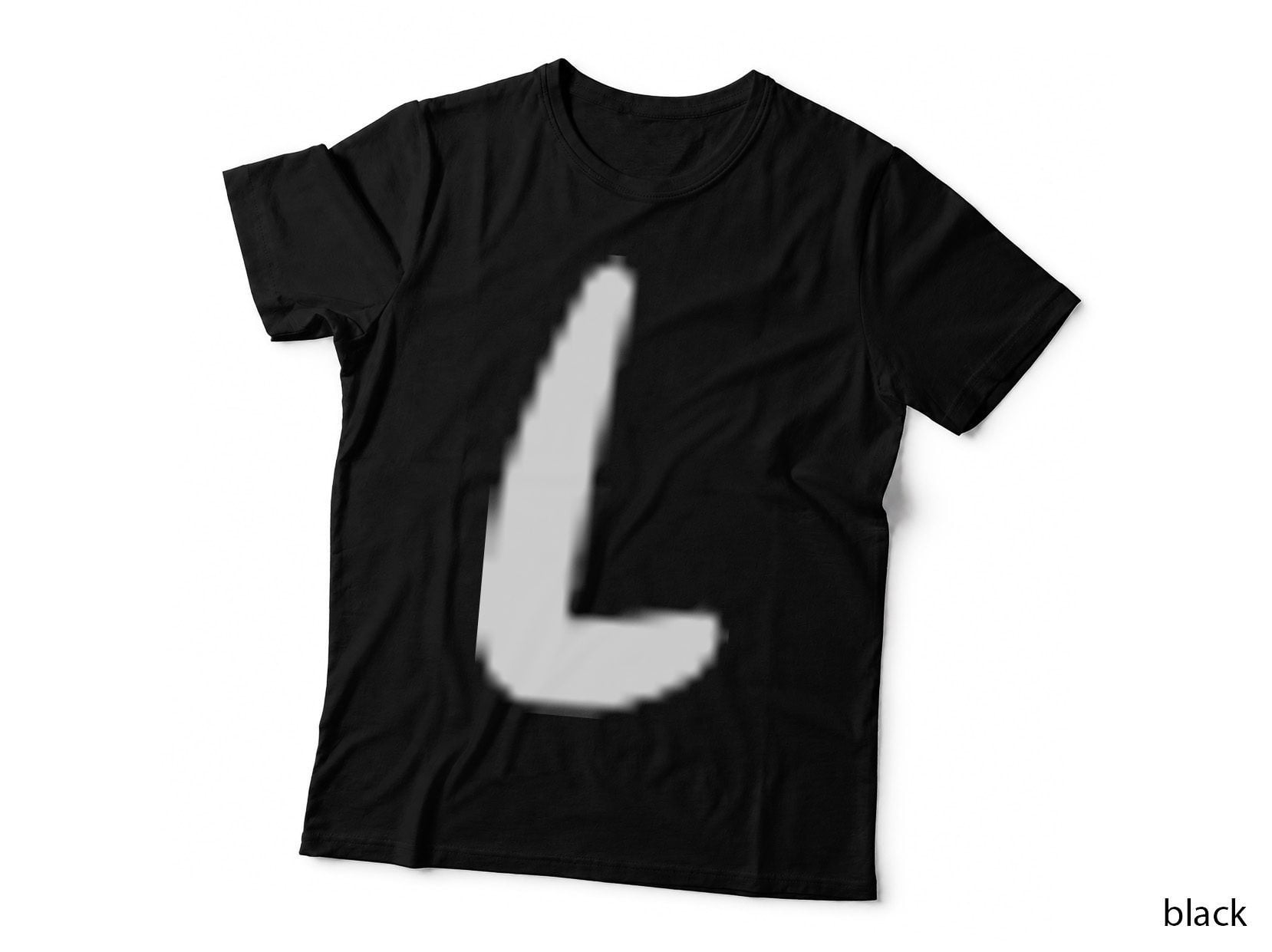 Uppercase L Single Black Capital Letter Bold Serif T-Shirt