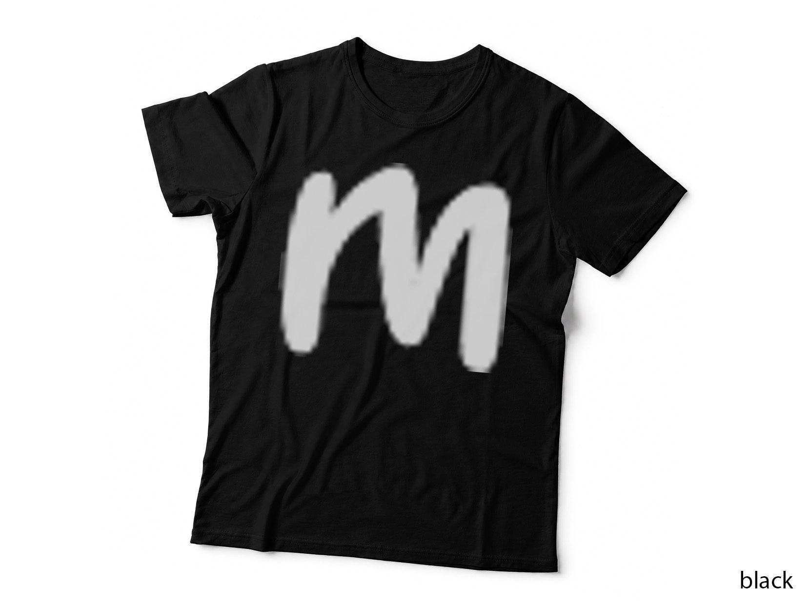 Uppercase M Single Black Capital Letter Bold Serif T-Shirt