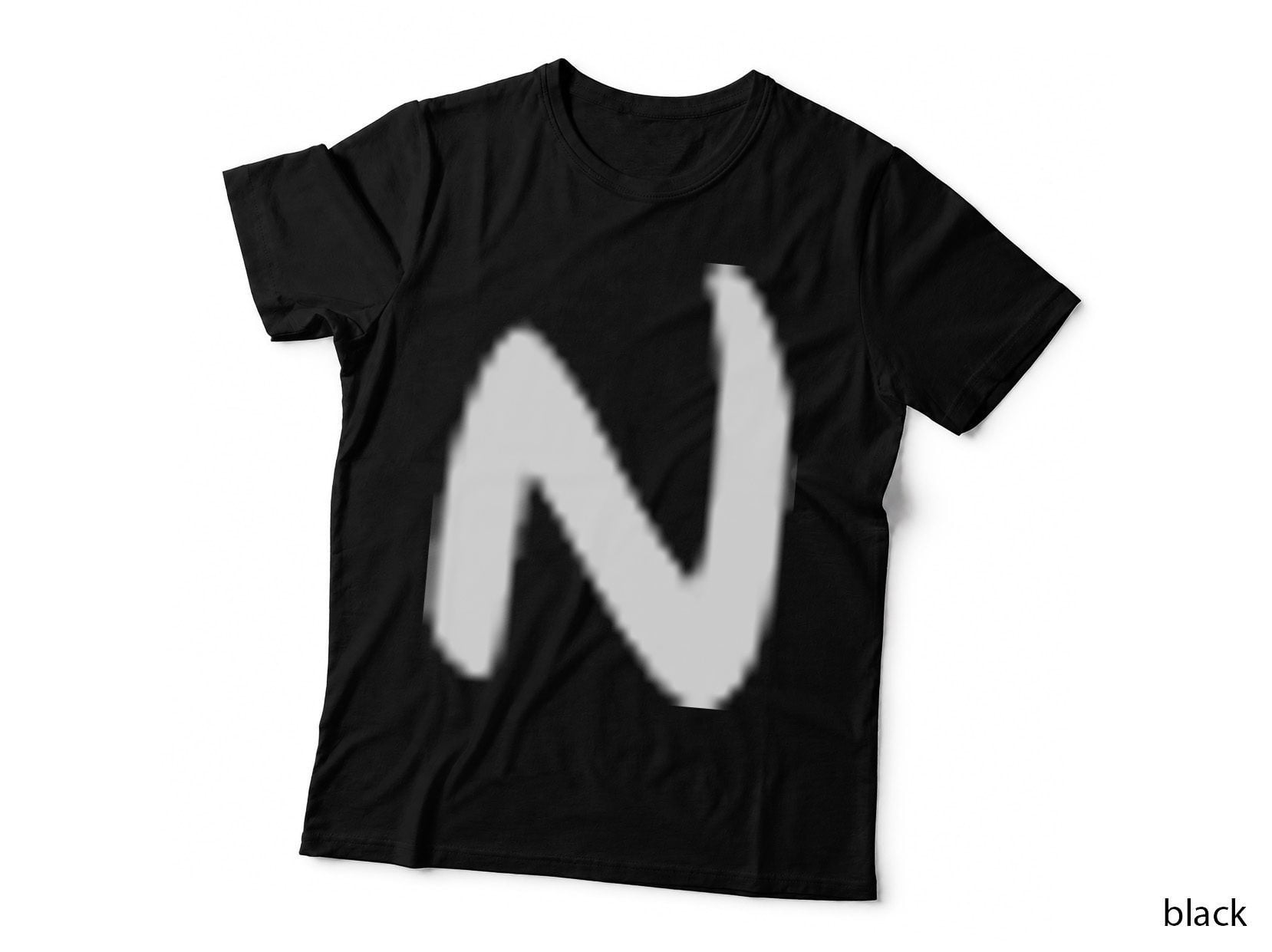 Uppercase N Single Black Capital Letter Bold Serif T-Shirt