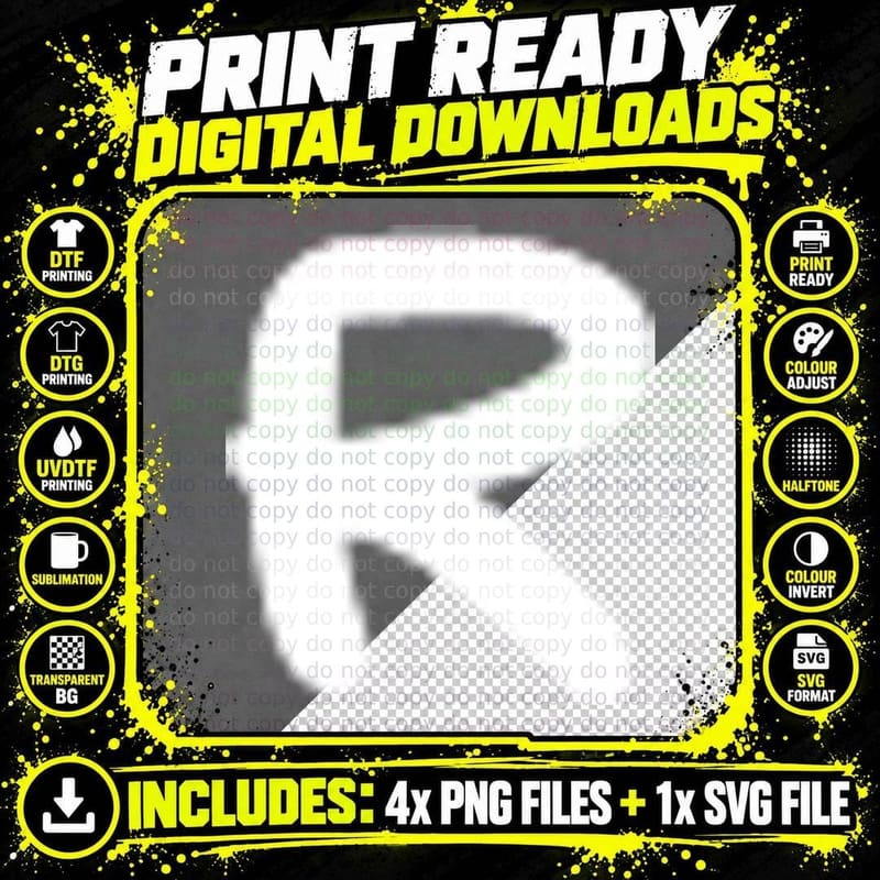 Uppercase R Single Black Capital Letter Bold Serif Png SVG Digital Bundle