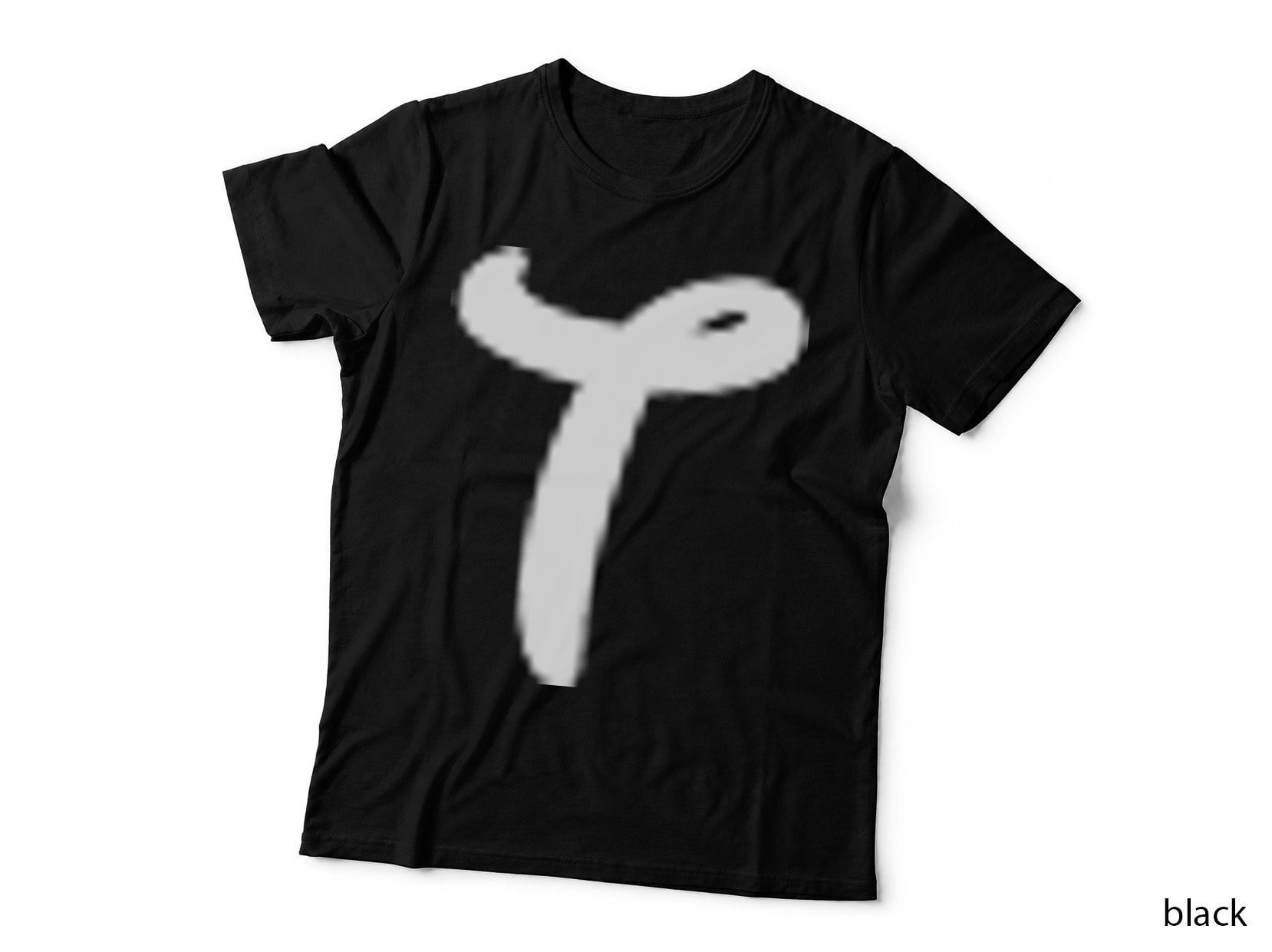 Uppercase T Single Black Capital Letter Bold Serif T-Shirt